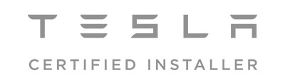 Tesla Certified Installer logo in partnership with Go Local Powur for premium solar energy solutions.